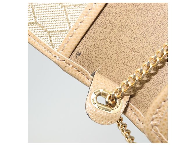 Bolsa de ombro de couro bege dourado Christian Dior Auth 175143 - vista 17