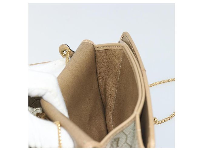 Bolsa de ombro de couro bege dourado Christian Dior Auth 175143 - vista 19