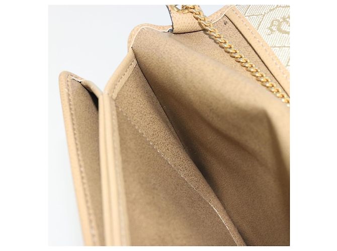 Bolsa de ombro de couro bege dourado Christian Dior Auth 175143 - vista 20