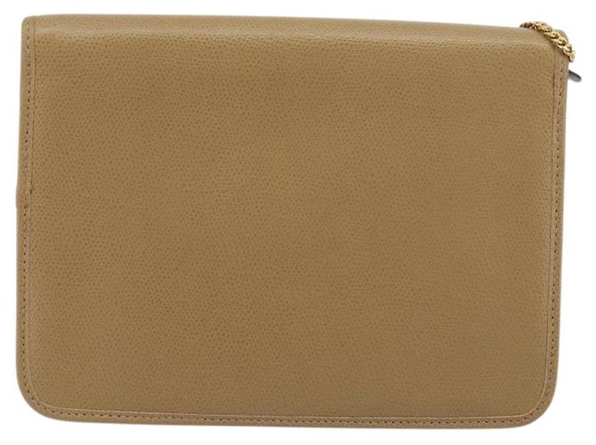 Bolsa de ombro de couro bege dourado Christian Dior Auth 175143 - vista 3