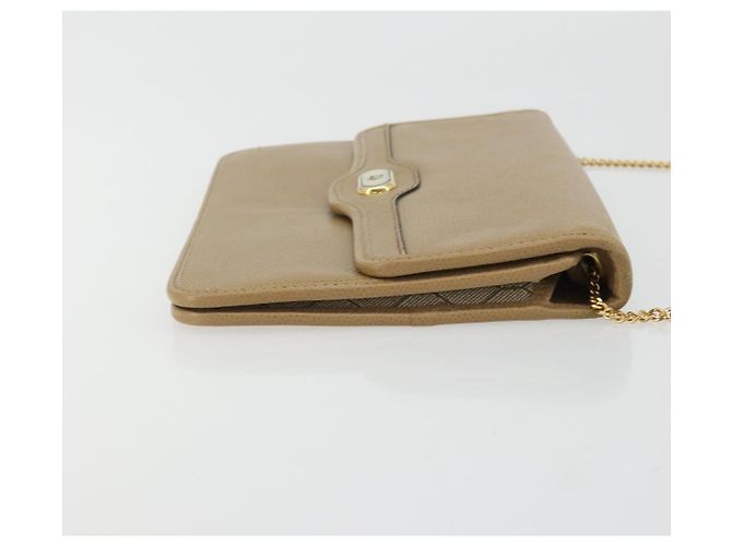 Bolsa de ombro de couro bege dourado Christian Dior Auth 175143 - vista 4