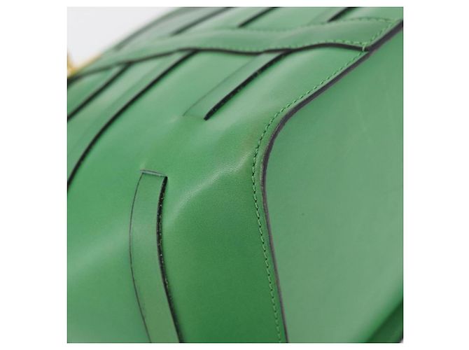 Céline Borsa a Spalla CELINE in Pelle Verde Oro Auth 175580A D'oro - vista 10