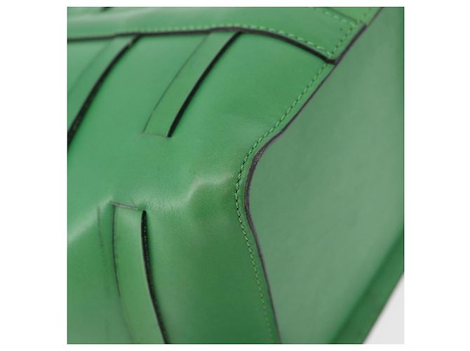 Céline Borsa a Spalla CELINE in Pelle Verde Oro Auth 175580A D'oro - vista 12