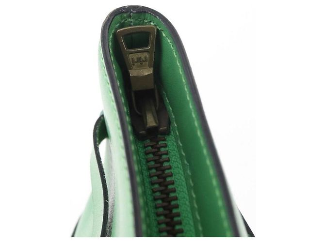 Céline Borsa a Spalla CELINE in Pelle Verde Oro Auth 175580A D'oro - vista 15
