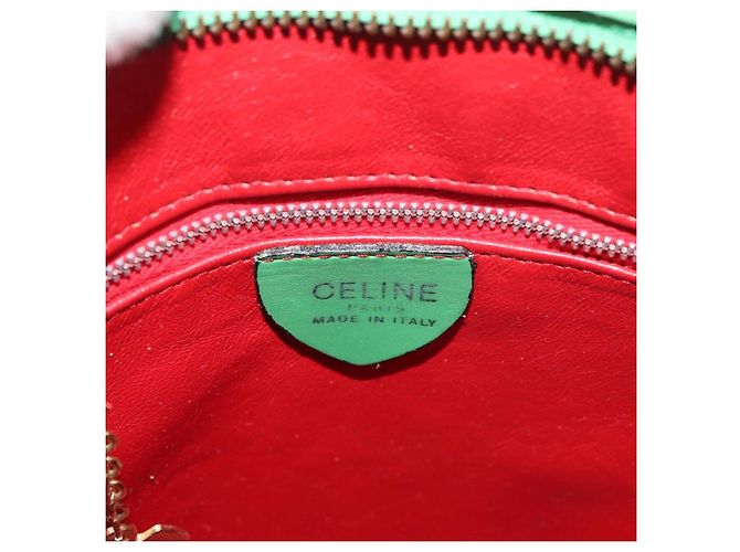 Céline Borsa a Spalla CELINE in Pelle Verde Oro Auth 175580A D'oro - vista 16