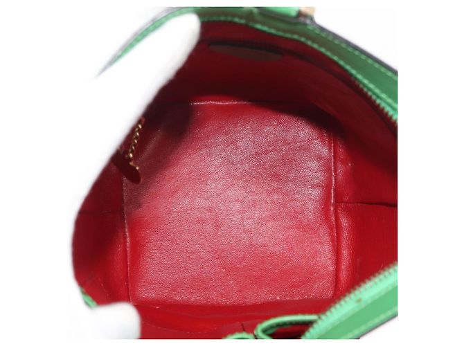 Céline Borsa a Spalla CELINE in Pelle Verde Oro Auth 175580A D'oro - vista 17