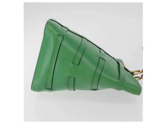 Céline Borsa a Spalla CELINE in Pelle Verde Oro Auth 175580A D'oro - vista 4