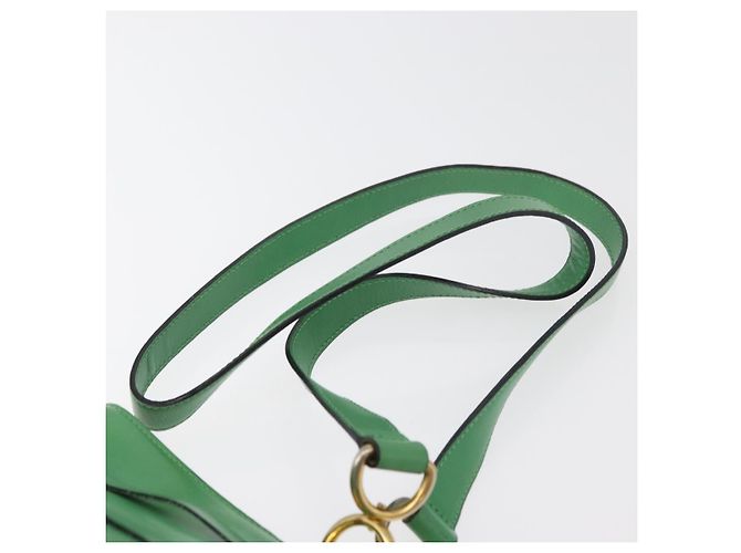 Céline Borsa a Spalla CELINE in Pelle Verde Oro Auth 175580A D'oro - vista 8