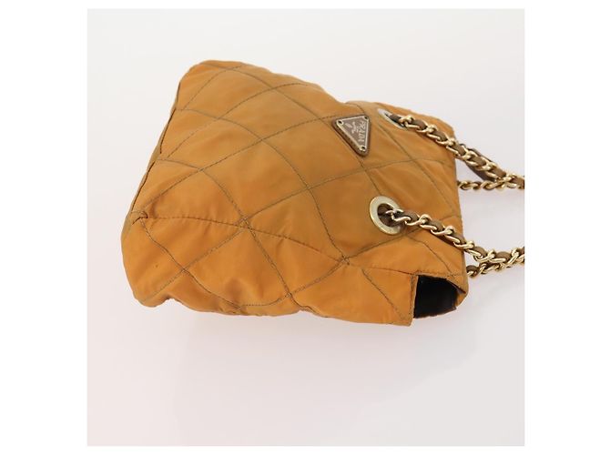 PRADA Borsa a Spalla con Catena Nylon 3 Set Beige Nero Verde Auth 174962 - vista 11
