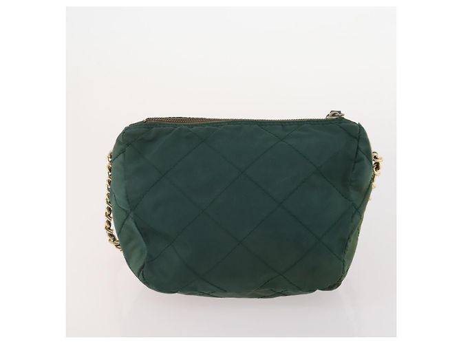 PRADA Borsa a Spalla con Catena Nylon 3 Set Beige Nero Verde Auth 174962 - vista 17