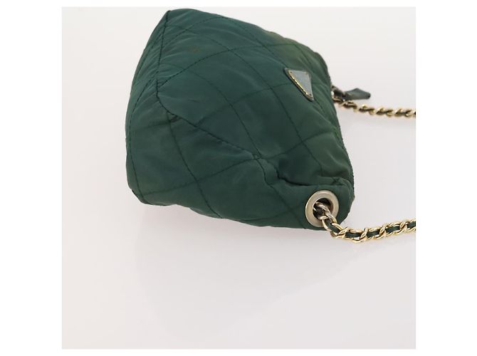 PRADA Borsa a Spalla con Catena Nylon 3 Set Beige Nero Verde Auth 174962 - vista 18