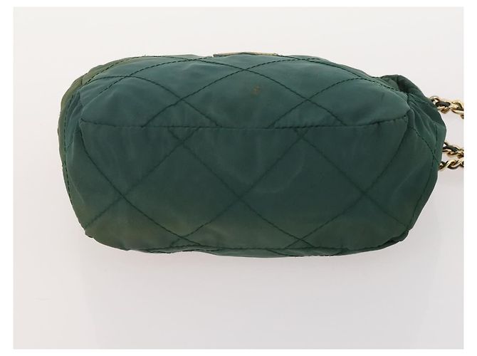 PRADA Borsa a Spalla con Catena Nylon 3 Set Beige Nero Verde Auth 174962 - vista 21