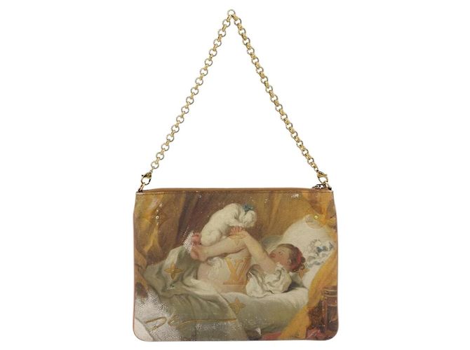 LOUIS VUITTON Masters Collection Pochette Plat Fragonard Borsa M64702 Auth YKZ1370 Rosa Beige - vista 2