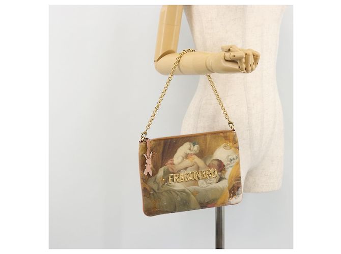 LOUIS VUITTON Masters Collection Pochette Plat Fragonard Borsa M64702 Auth YKZ1370 Rosa Beige - vista 23