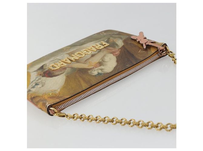 LOUIS VUITTON Masters Collection Pochette Plat Fragonard Borsa M64702 Auth YKZ1370 Rosa Beige - vista 6