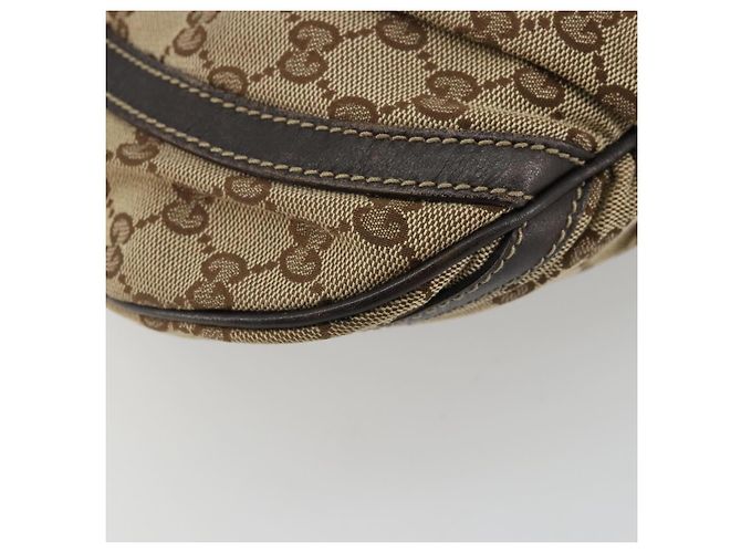 Borsa a Spalla GG Canvas Gucci Beige Oro 203257 Auth ka3983 D'oro - vista 11