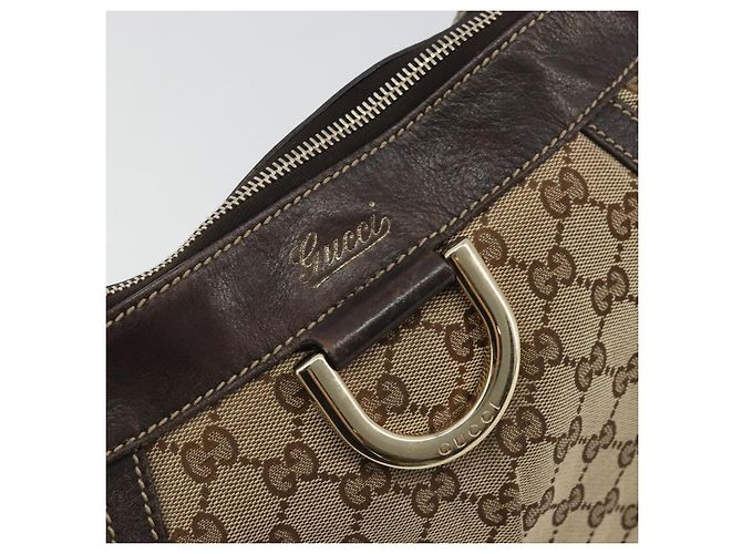 Borsa a Spalla GG Canvas Gucci Beige Oro 203257 Auth ka3983 D'oro - vista 14
