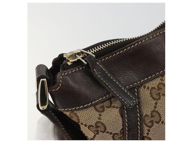 Borsa a Spalla GG Canvas Gucci Beige Oro 203257 Auth ka3983 D'oro - vista 15