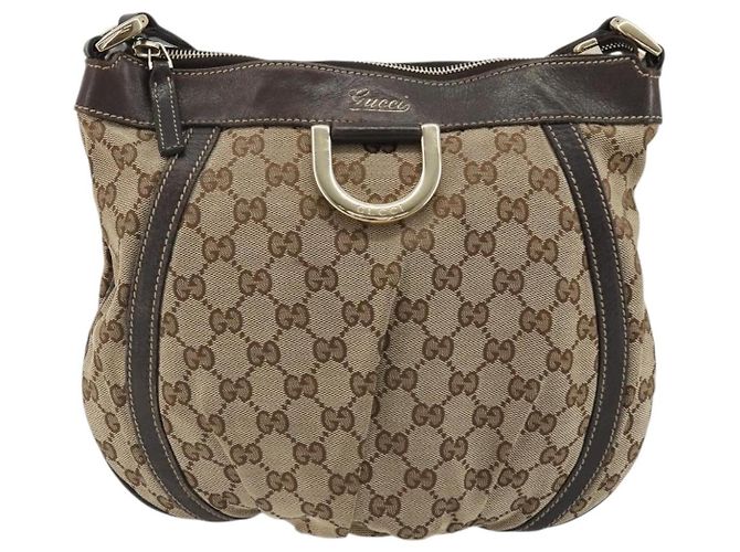 Borsa a Spalla GG Canvas Gucci Beige Oro 203257 Auth ka3983 D'oro - vista 2