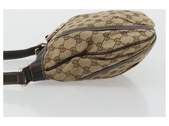 Borsa a Spalla GG Canvas Gucci Beige Oro 203257 Auth ka3983 D'oro - vista 5