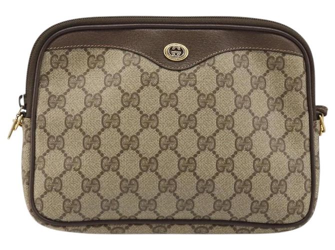Gucci Borsa a Spalla GG Supreme PVC Beige Oro 97 02 068 Auth 175484 - vista 2