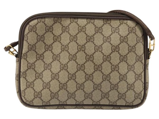 Gucci Borsa a Spalla GG Supreme PVC Beige Oro 97 02 068 Auth 175484 - vista 3