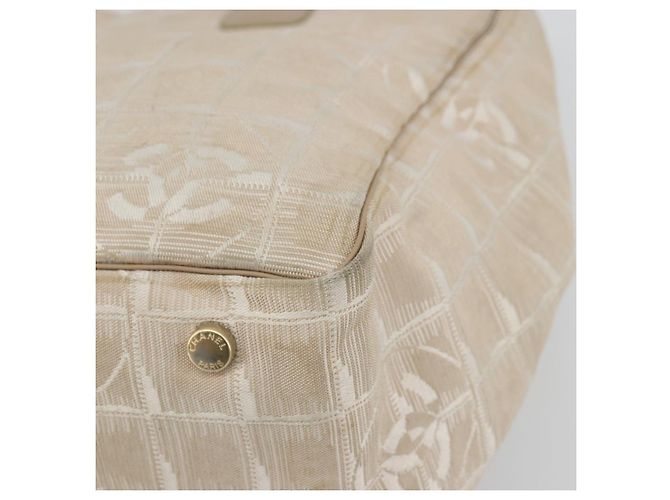 CHANEL Nuova linea da viaggio Borsa a mano in nylon beige oro CC Auth BA12132 D'oro - vista 10