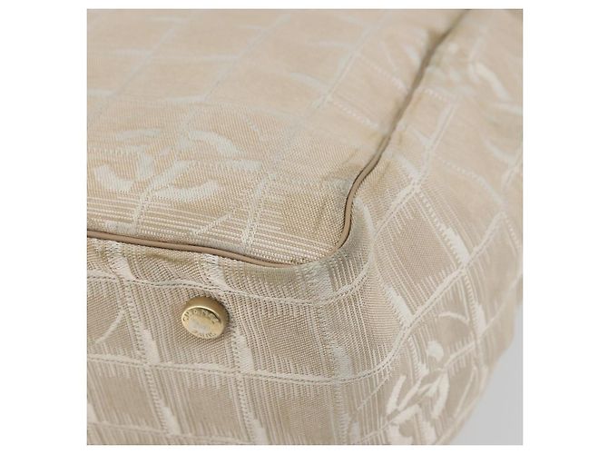 CHANEL Nuova linea da viaggio Borsa a mano in nylon beige oro CC Auth BA12132 D'oro - vista 12
