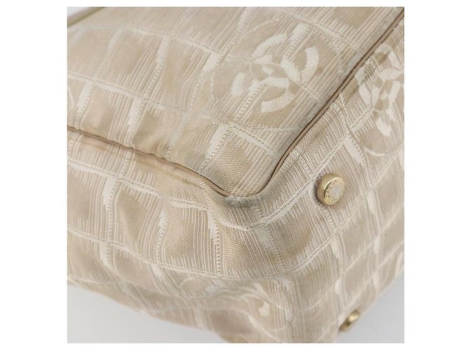 CHANEL Nuova linea da viaggio Borsa a mano in nylon beige oro CC Auth BA12132 D'oro - vista 13