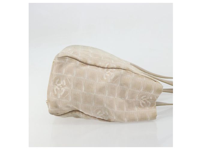 CHANEL Nuova linea da viaggio Borsa a mano in nylon beige oro CC Auth BA12132 D'oro - vista 4