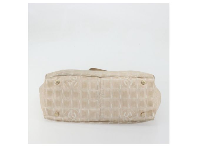 CHANEL Nuova linea da viaggio Borsa a mano in nylon beige oro CC Auth BA12132 D'oro - vista 9