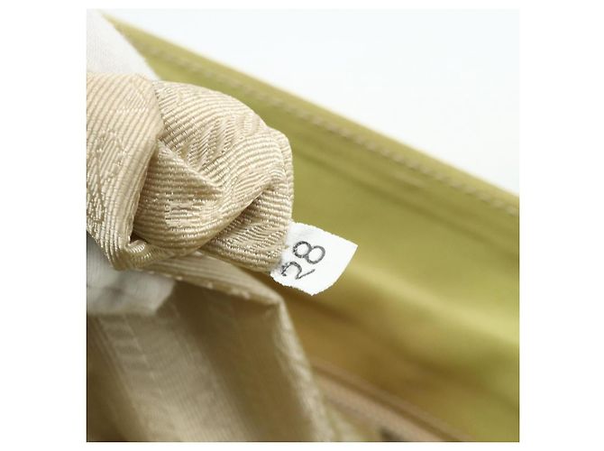 PRADA Borsa a mano in nylon beige argento autentica ti3872 - vista 12