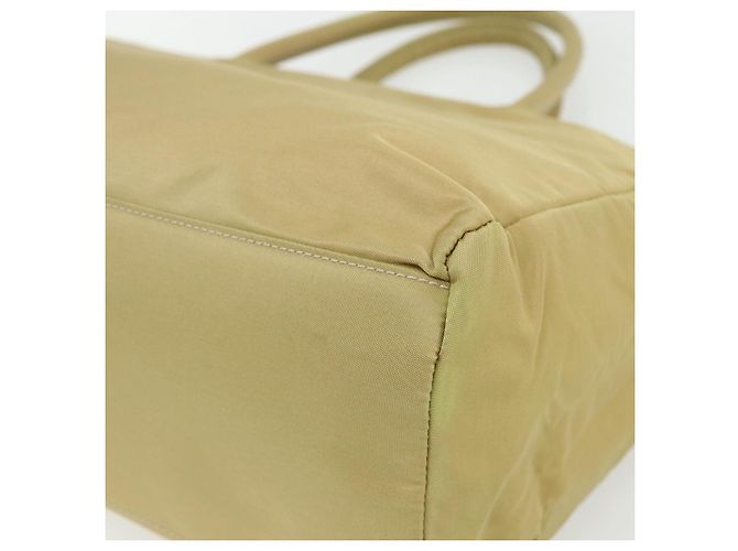 PRADA Borsa a mano in nylon beige argento autentica ti3872 - vista 16