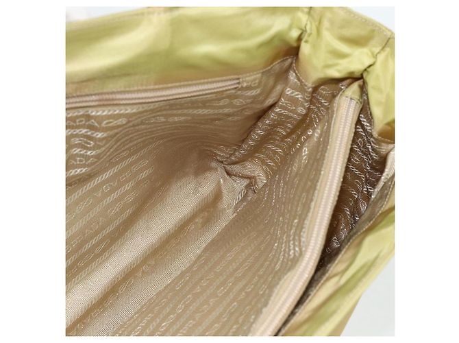 PRADA Borsa a mano in nylon beige argento autentica ti3872 - vista 18