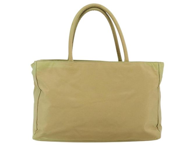 PRADA Borsa a mano in nylon beige argento autentica ti3872 - vista 2