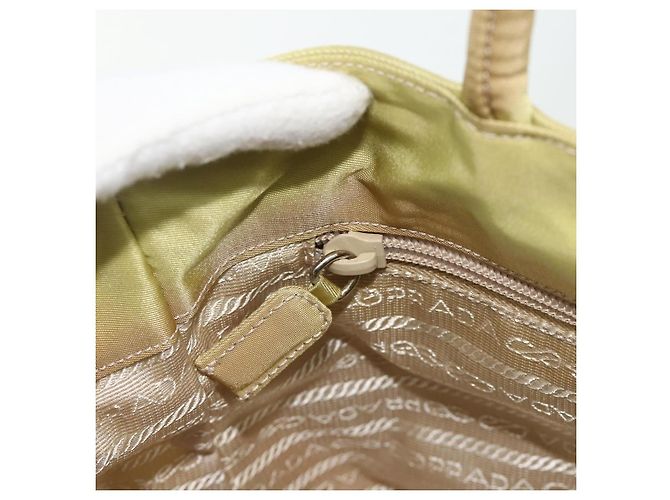 PRADA Borsa a mano in nylon beige argento autentica ti3872 - vista 20