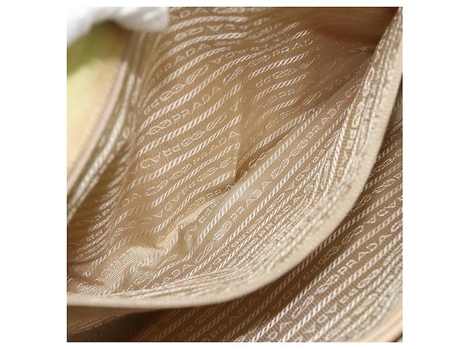 PRADA Borsa a mano in nylon beige argento autentica ti3872 - vista 21