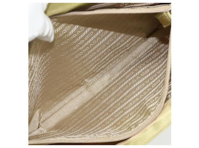 PRADA Borsa a mano in nylon beige argento autentica ti3872 - vista 23
