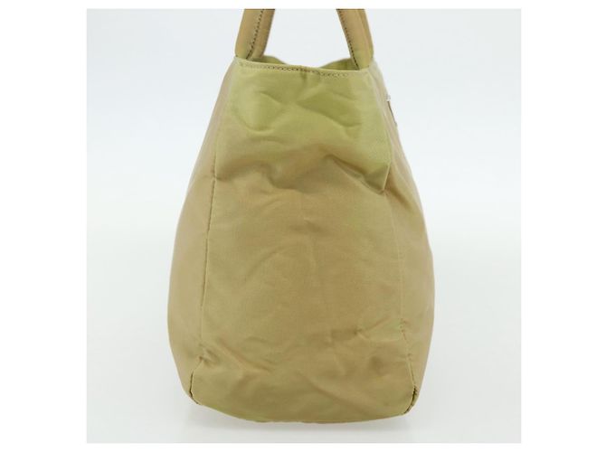 PRADA Borsa a mano in nylon beige argento autentica ti3872 - vista 3