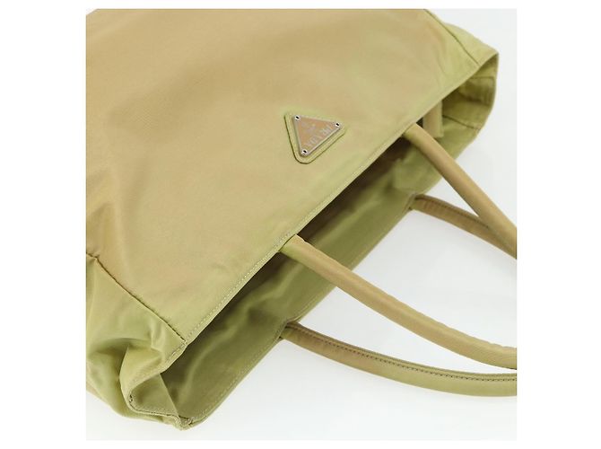 PRADA Borsa a mano in nylon beige argento autentica ti3872 - vista 6