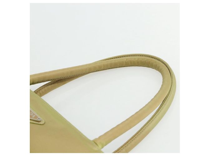 PRADA Borsa a mano in nylon beige argento autentica ti3872 - vista 8