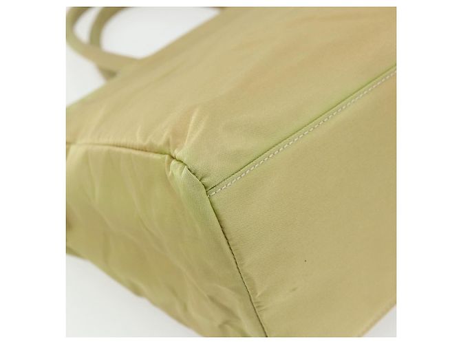 PRADA Borsa a mano in nylon beige argento autentica ti3872 - vista 9
