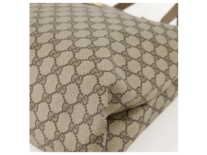 Gucci Borsa Tote GG Supreme in PVC beige e oro 39 02 061 Auth 175347 D'oro - vista 10