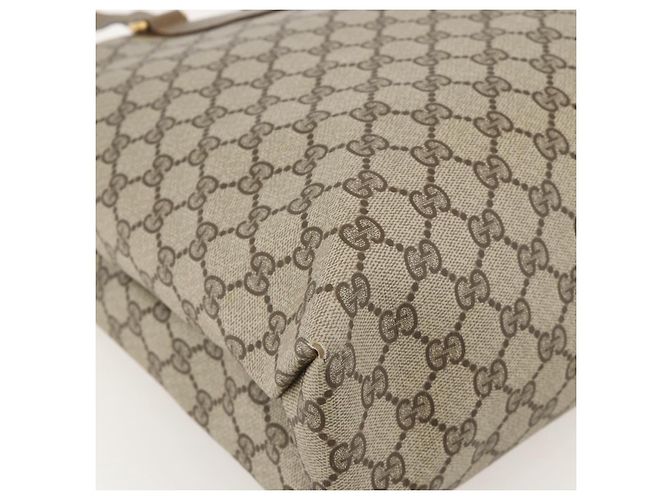 Gucci Borsa Tote GG Supreme in PVC beige e oro 39 02 061 Auth 175347 D'oro - vista 11