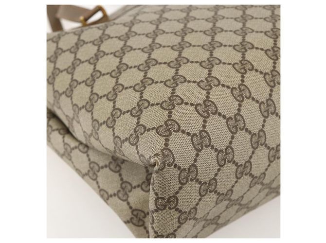Gucci Borsa Tote GG Supreme in PVC beige e oro 39 02 061 Auth 175347 D'oro - vista 13