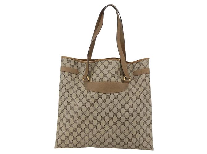 Gucci Borsa Tote GG Supreme in PVC beige e oro 39 02 061 Auth 175347 D'oro - vista 3