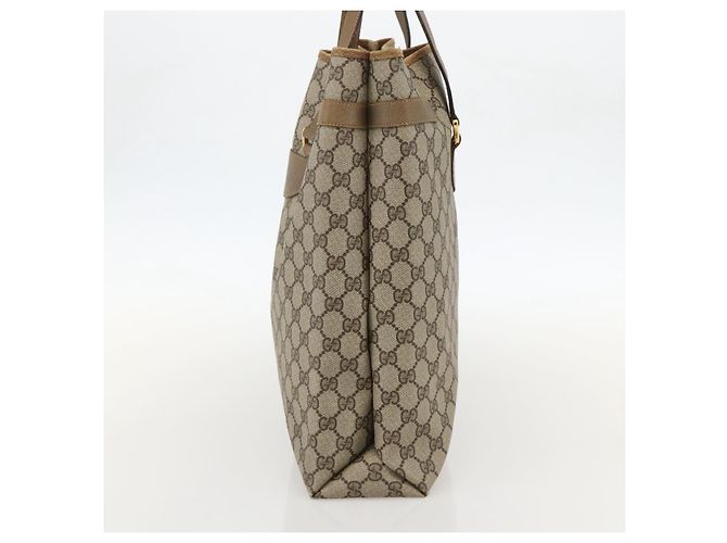 Gucci Borsa Tote GG Supreme in PVC beige e oro 39 02 061 Auth 175347 D'oro - vista 4