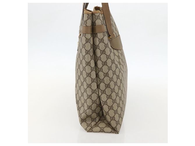 Gucci Borsa Tote GG Supreme in PVC beige e oro 39 02 061 Auth 175347 D'oro - vista 5