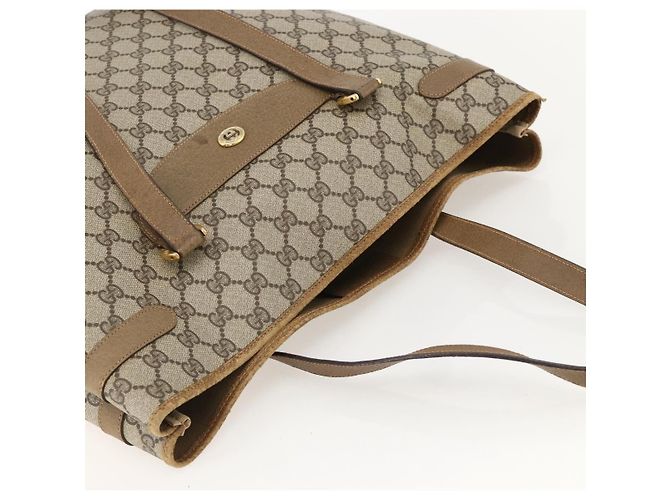 Gucci Borsa Tote GG Supreme in PVC beige e oro 39 02 061 Auth 175347 D'oro - vista 6
