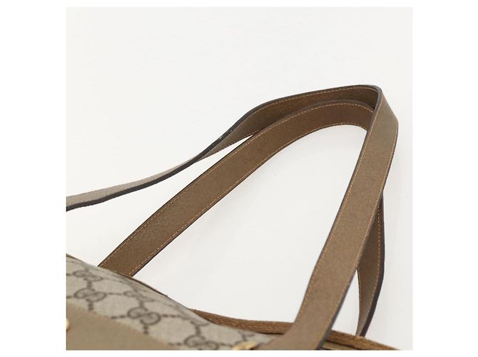 Gucci Borsa Tote GG Supreme in PVC beige e oro 39 02 061 Auth 175347 D'oro - vista 8